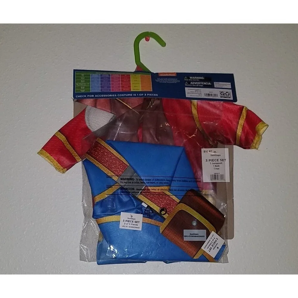 NEW Santiago of the Seas Halloween Costume Toddler 2T Rubie's Jumpsuit Belt Hat - Picture 3 of 4